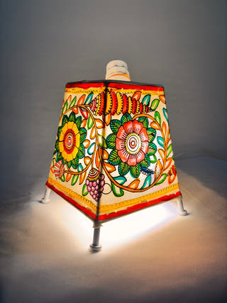 Floral Design Table Lamp - Multicolor