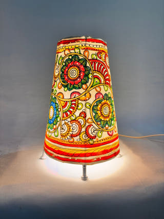 Floral Design Table Lamp - Multicolor