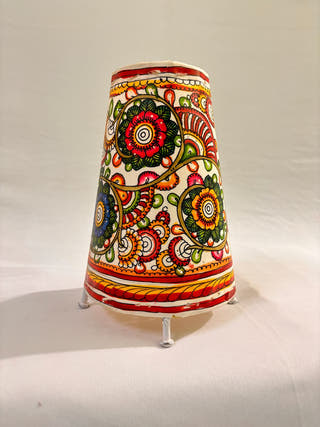 Floral Design Table Lamp - Multicolor