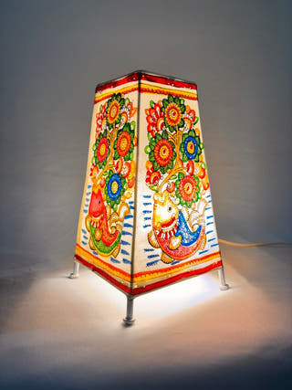 Fish And Flower Table Lamp - Multicolor