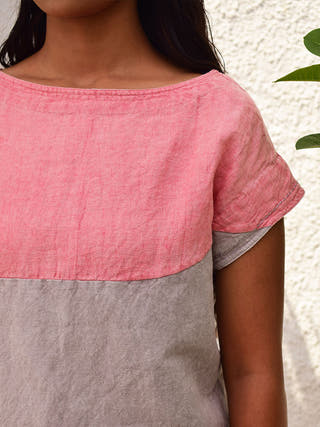 Linen Top Colour Block Sonica Sarna