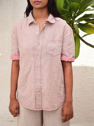 Linen Shirt Bark grey Sonica Sarna