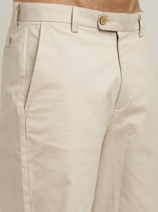 Cream Relaxed-Fit Shirt With Chino Trousers Co-ord Set