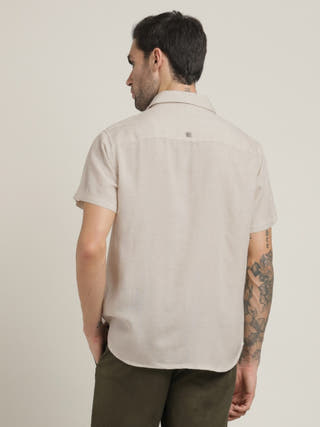 Grey Relaxed Fit Button-Down Collar Casual Shirt