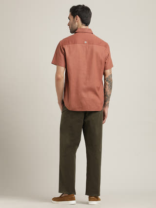 Orange Relaxed Short Sleeves Relaxed Fit Shirt with Trouser Co-ord set
