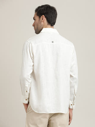 Cream Relaxed-Fit Shirt With Chino Trousers Co-ord Set