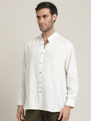 Cream Relaxed Fit Casual Shirt