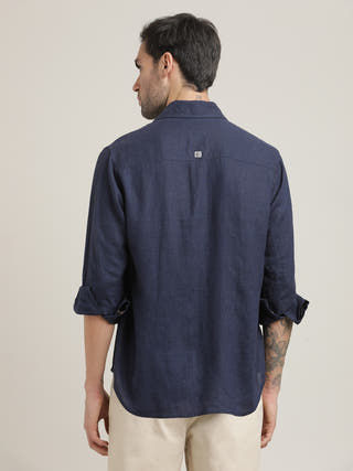 Navy Relaxed Shirt With Chinos Pants Co-ord Set