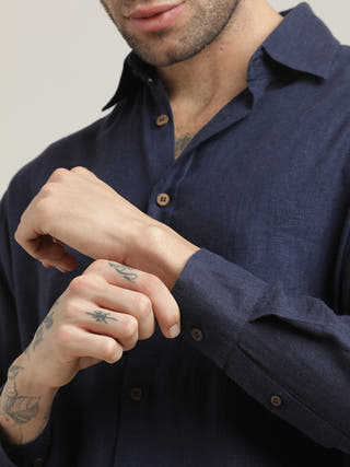 Navy Relaxed Shirt With Chinos Pants Co-ord Set