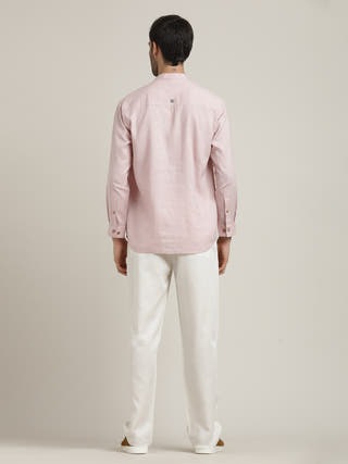 Pink Relaxed Fit Casual Shirt with Pant Co-ord Set