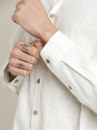 Cream Relaxed Fit Casual Shirt