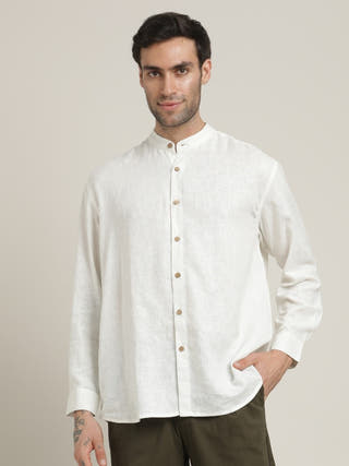 Cream Relaxed Fit Casual Shirt