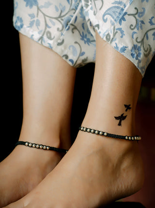 925 Silver Thread Anklet Single Swadeshi Pitara