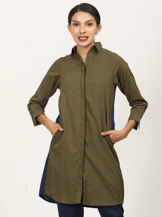 Olive Dress Saltpetre Multi