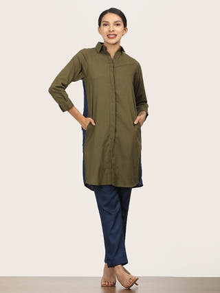 Olive Dress Saltpetre Multi