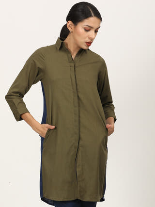 Olive Dress Saltpetre Multi