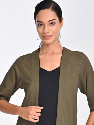 Olive Overlay Black Slip Dress Set Saltpetre