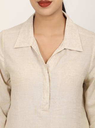 Beige Linen Tunic Saltpetre Beige