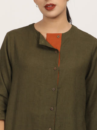 Olive Green Linen Shirt Saltpetre Olive