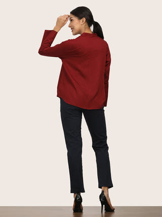 Maroon Bell Sleeve Co-ord set Saltpetre Multi