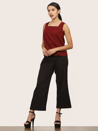 Sleeveless Maroon Co-ord Set Saltpetre Multi