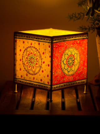 Square T-Light Mandala Hand-Painted On Leather