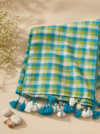 Small Checks Multicolor Mul Cotton Saree