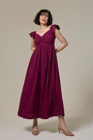 Mulberry Textured Cotton Sweetheart Dress