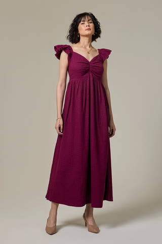 Mulberry Textured Cotton Sweetheart Dress