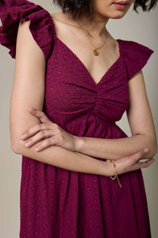 Mulberry Textured Cotton Sweetheart Dress