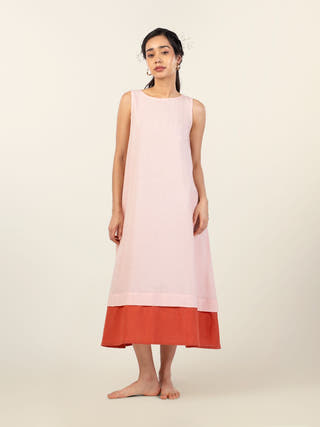 Iris Layered Hem Sleeveless Midi Dress