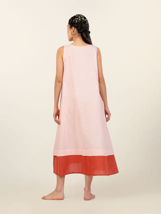 Iris Layered Hem Sleeveless Midi Dress