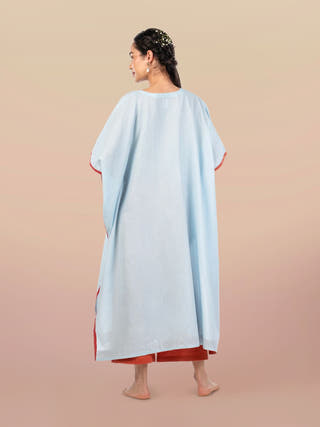 Quill Midi Kaftaan with Embroidered V-Neck