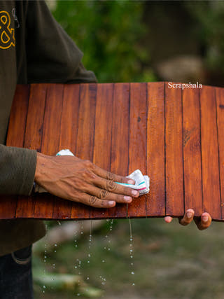 Salvage Table Placement Walnut Color Scrapshala