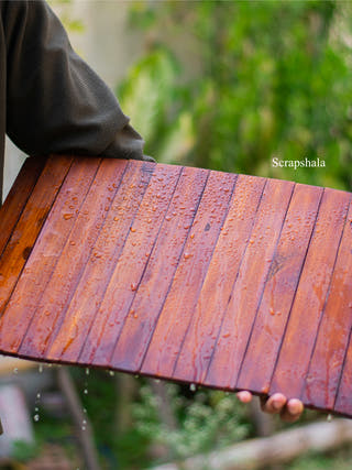 Salvage Table Placement Walnut Color Scrapshala