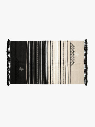 Bhuj Kalahari Dhurry Black Aadyam Handwoven