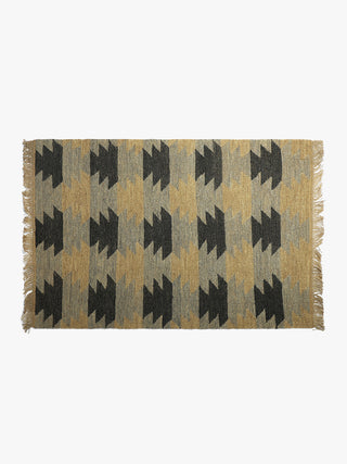 Varanasi Amrita Soumak Dhurry Black Aadyam Handwoven