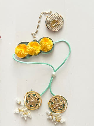 Samriddhi Gota Patti Rakhi and Lumba Haathphool Set