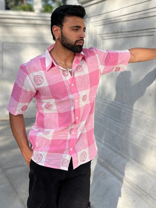 Pink Blockprint Shirt Weavsters