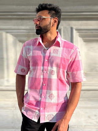 Pink Blockprint Shirt Weavsters