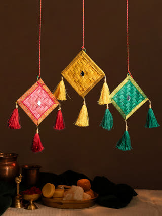 Patang Handcrafted Natural Bamboo Hanging - Set of 3