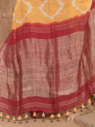 Shibori Maroon Saree