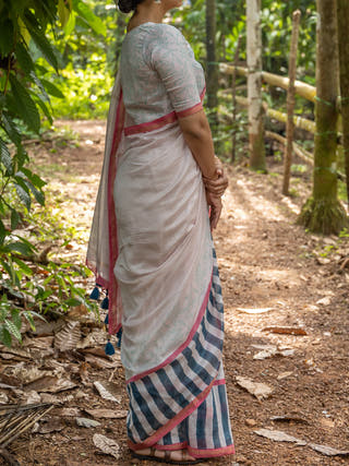 Paana Chanderi Saree Pink Mogasu