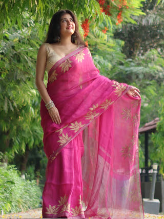 Lotus Fuschia Saree