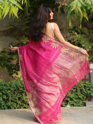 Lotus Fuschia Saree