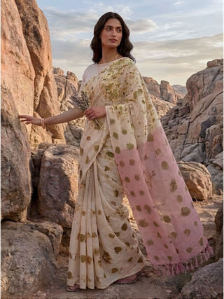 Blush Botanica Saree
