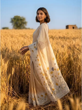 Golden Flora Saree