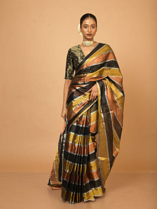 Suprabha Multicoloured Handloom Tissue Saree