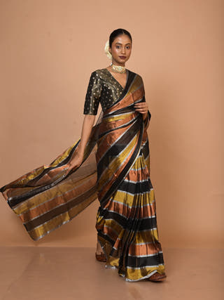 Suprabha Multicoloured Handloom Tissue Saree