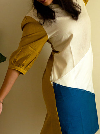 Khadi Pops Mustard Dress TARI: the loom theory